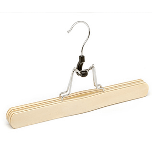 Laminated skirts hanger with clamp Xite Display